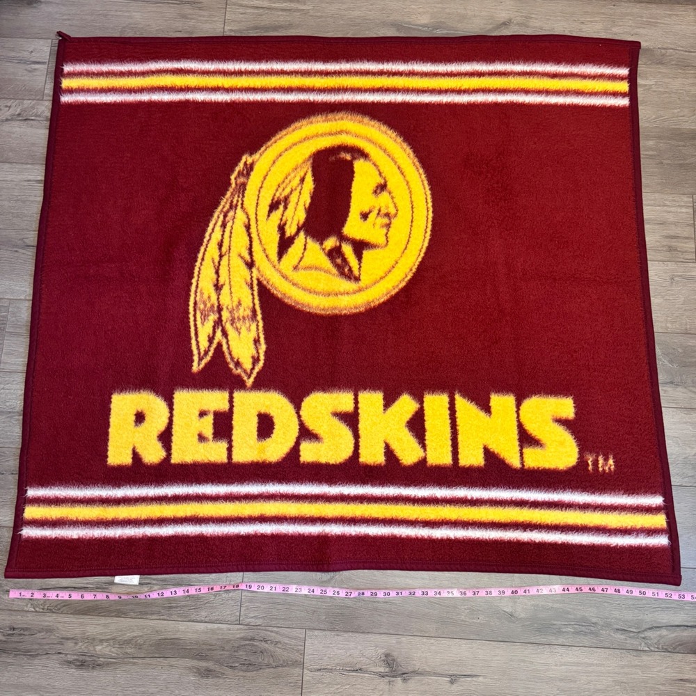 Vtg 90s Washington Redskins Football NFL Fleece throw Blanket Biederlack READ